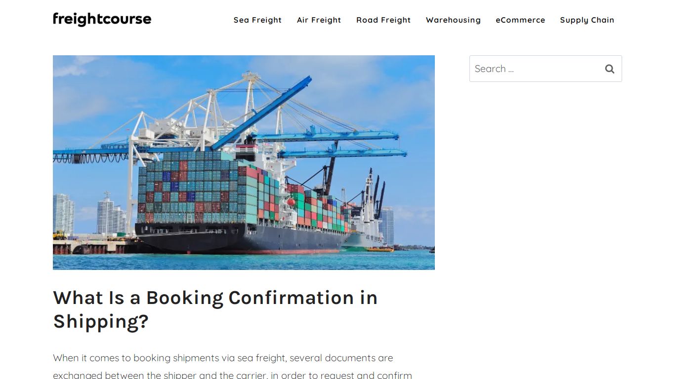 What Is a Booking Confirmation in Shipping? – Freight Course